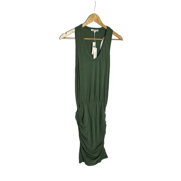 Final Price NWT Sundry for Anthropologie Ruched Jersey Tank Dress Green 1 or s - Picture 5 of 14